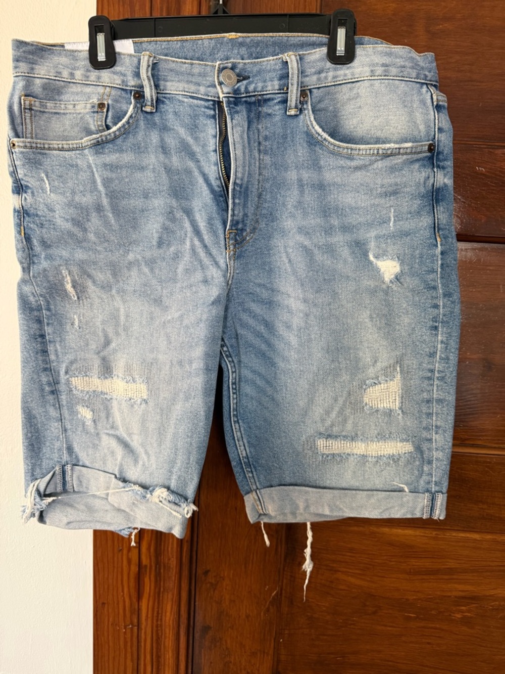 H&M Light Blue Distressed Denim Men’s Shorts
